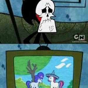 i thought she was a pony but now i think shes a wolf , idk though shits scary either way - wifiskeleton