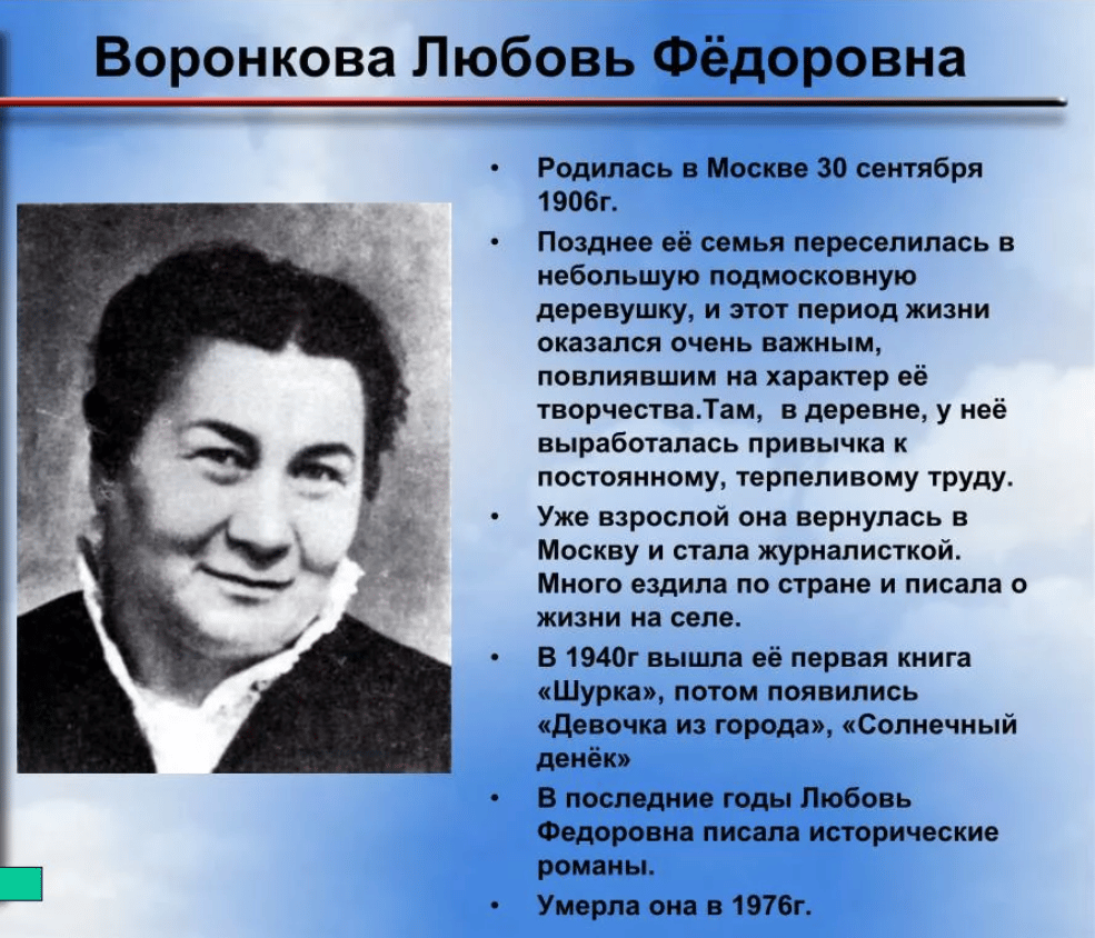 Любовь Фёдоровна Воронкова